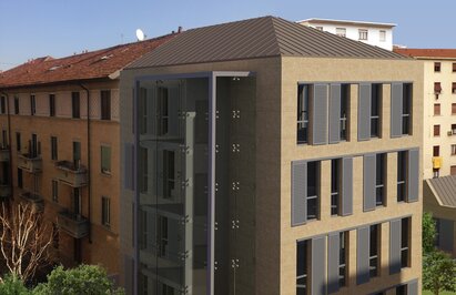 Viergeschossiges Studentenwohnheim in Mailand | © Studio Guzzo